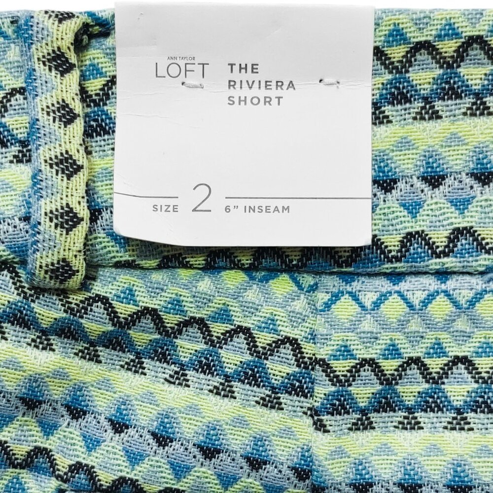 NWT LOFT Geo Jacquard Riviera Shorts Size 2 Womens XS 6 Inch New - Picture 7 of 9